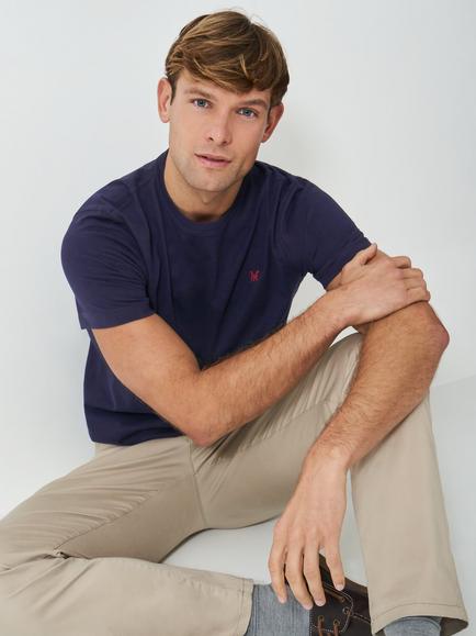 Crew Clothing Crew Neck Cotton T-Shirt, Dark Blue