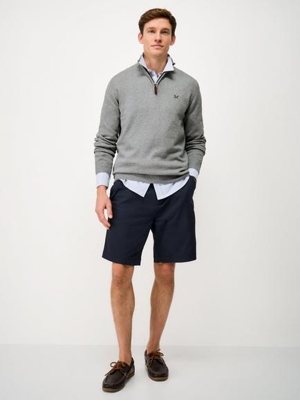 Heritage Half Zip Knit Sweater, Marl Grey