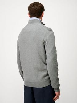 Crew Clothing Heritage Half Zip Knit Sweater, Marl Grey - view 2, Marl Grey