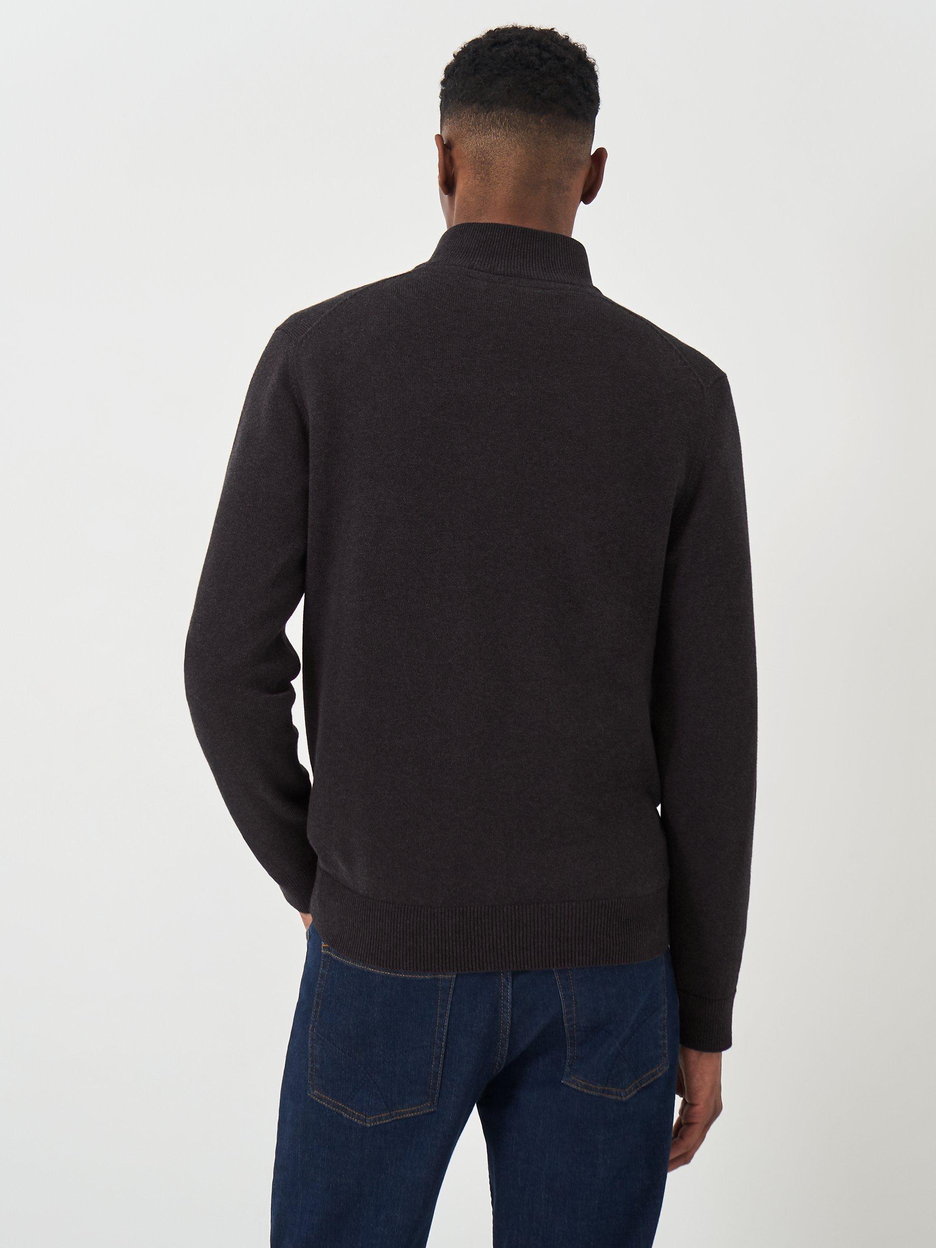 Product image 2 of 5, which shows Crew Clothing Organic Cotton Half-Zip Jumper, Charcoal Grey, XS