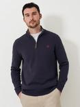 Crew Clothing Heritage Half Zip Knit Sweater, Midnight Blue