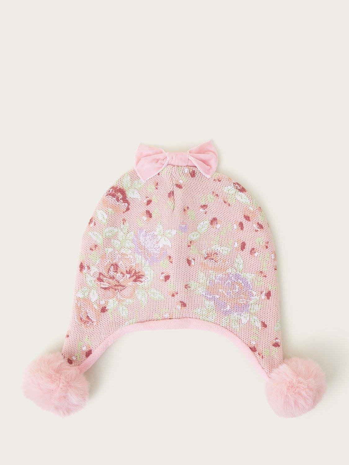 Monsoon Baby Floral Hat, Pink/Multi
