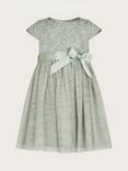 Monsoon Baby Lace Midi Party Dress, Sage