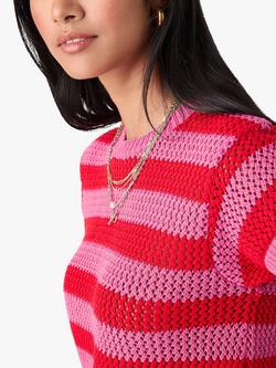 OMNES Lexi Cotton Short Sleeve Jumper, Magenta