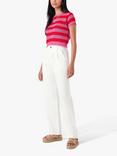 OMNES Lexi Cotton Short Sleeve Jumper, Magenta
