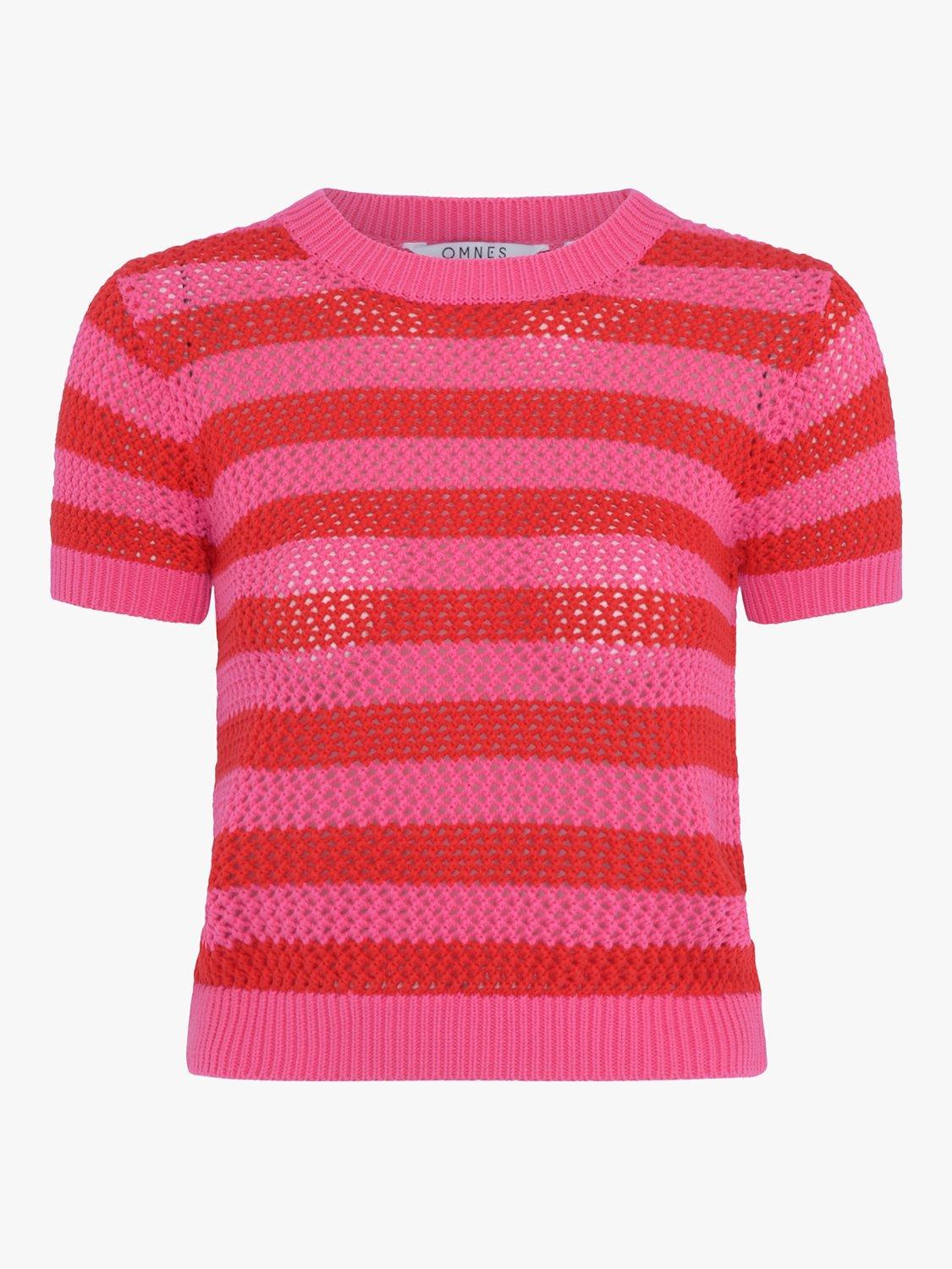 Product image 5 of 5, which shows OMNES Lexi Cotton Short Sleeve Jumper, Magenta, XXS