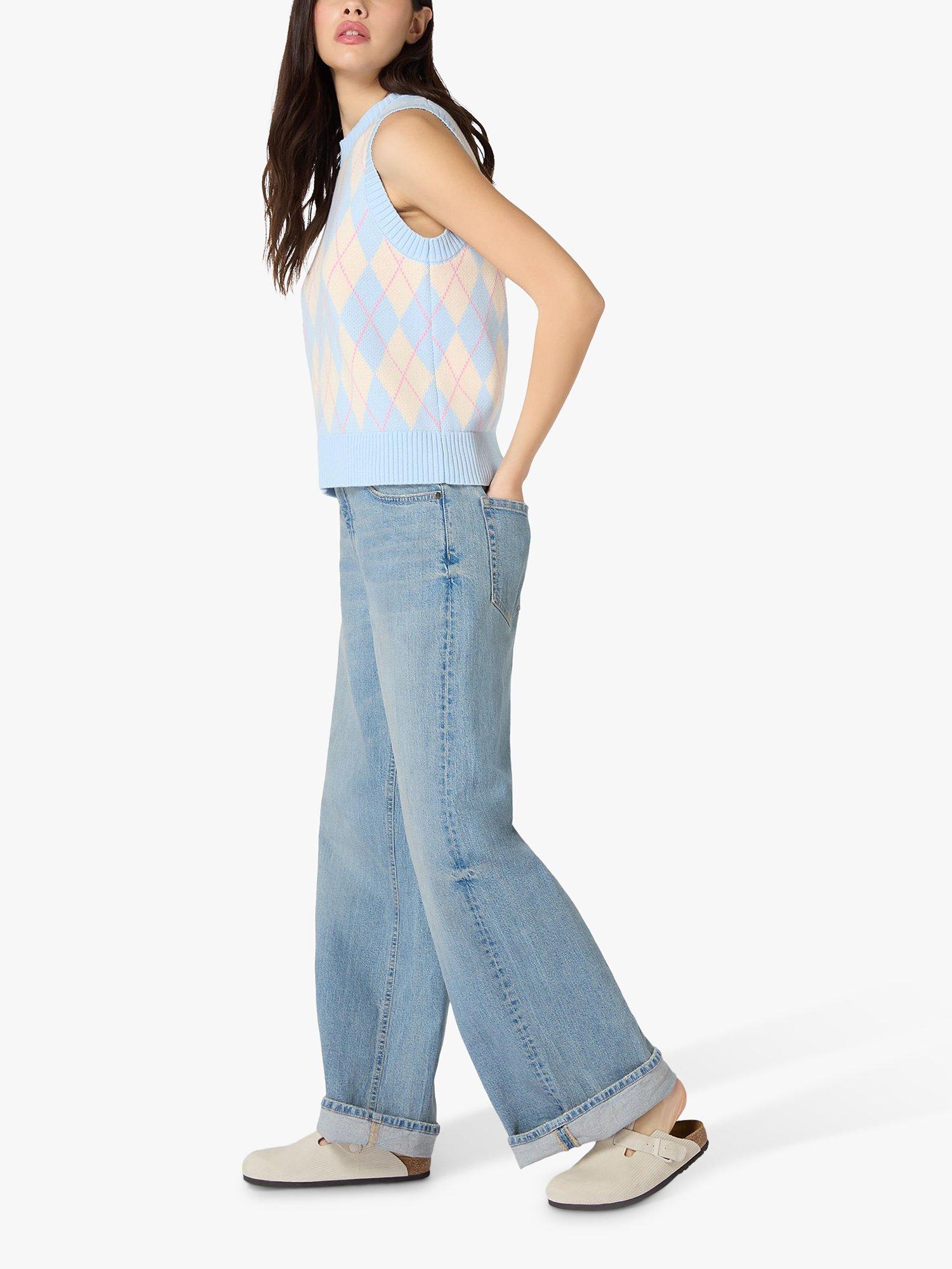 Product image 2 of 5, which shows OMNES Bobbi Knit Tank Top, Blue/Multi, XS
