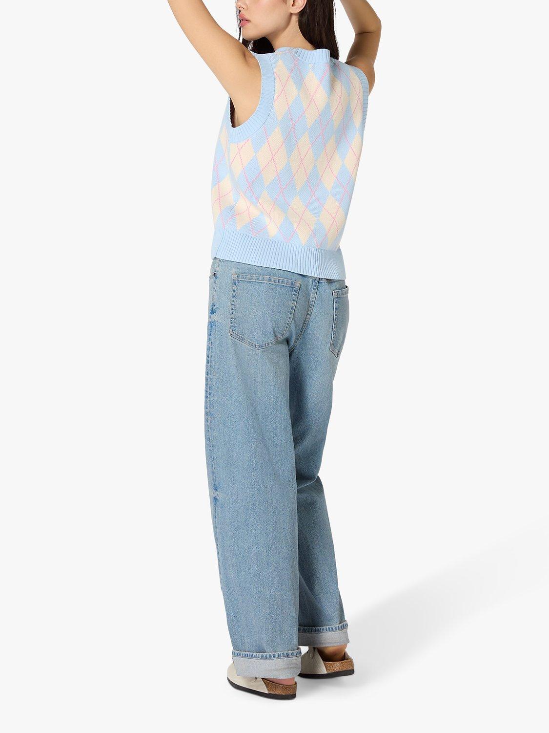 Product image 3 of 5, which shows OMNES Bobbi Knit Tank Top, Blue/Multi, XS