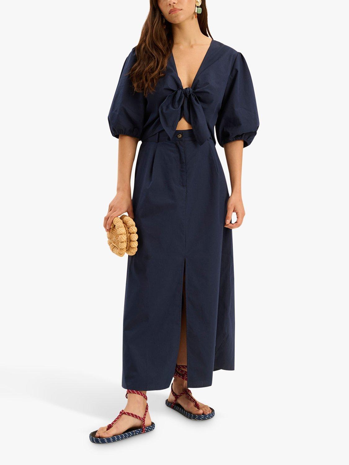 OMNES Karina Knot Front Top, Navy