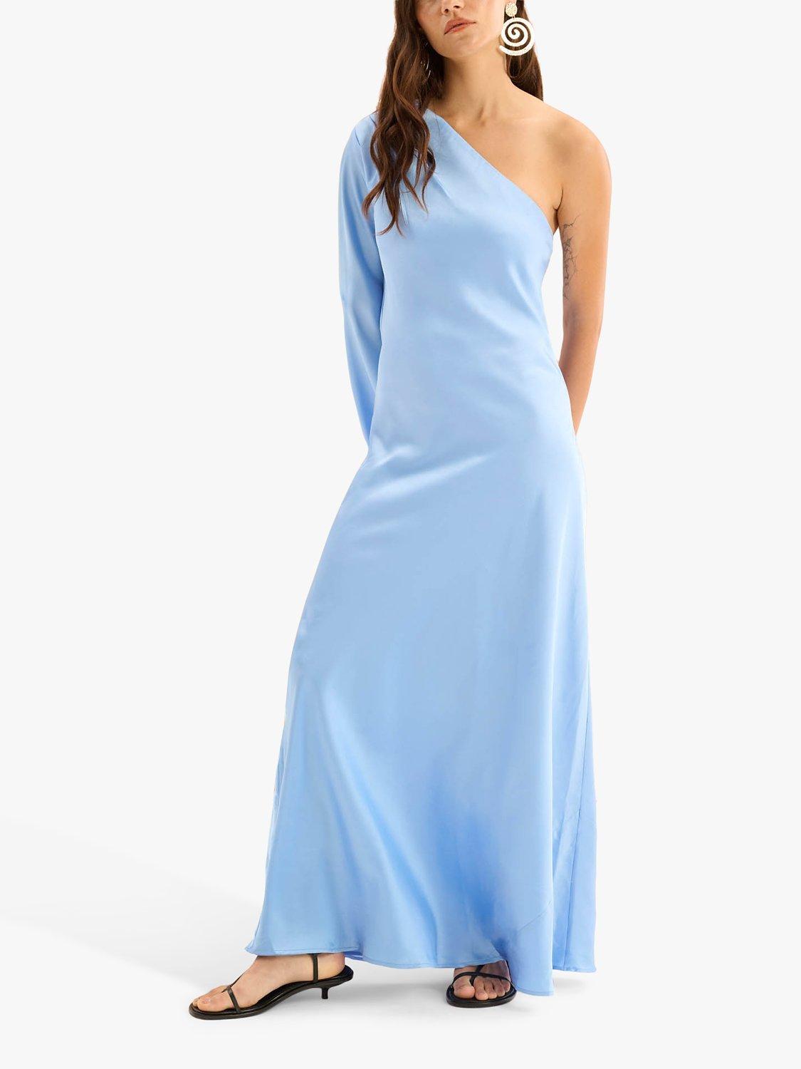 OMNES Charlee Satin Dress, Light Blue