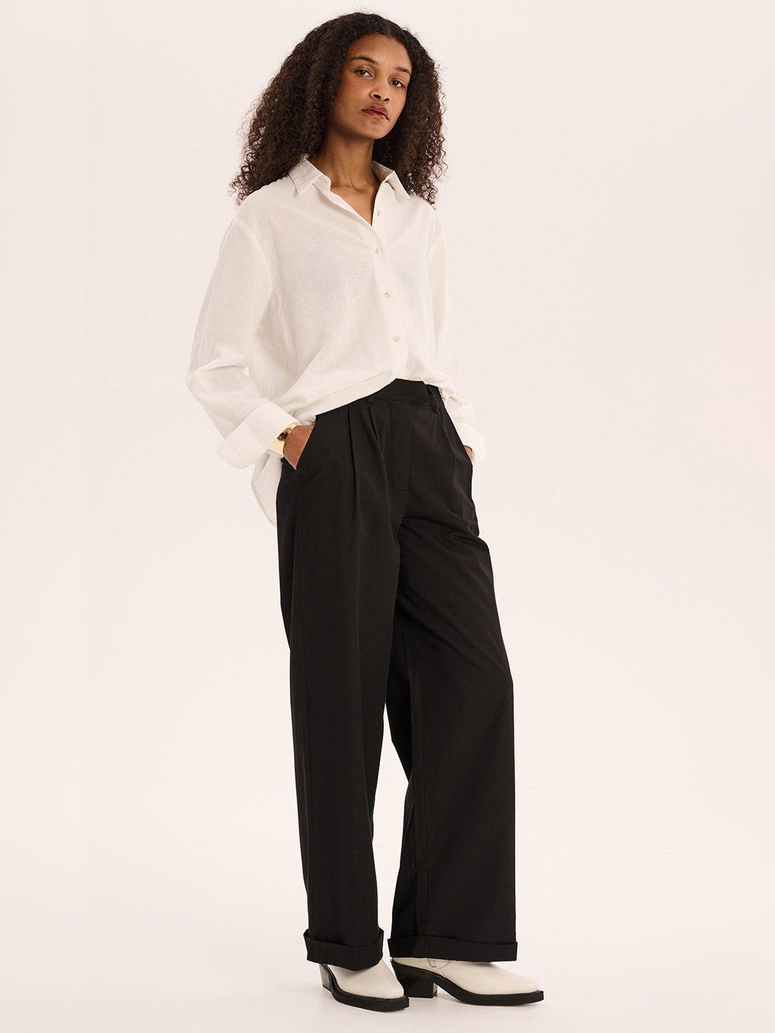 OMNES Candy Pleat Trousers, Black