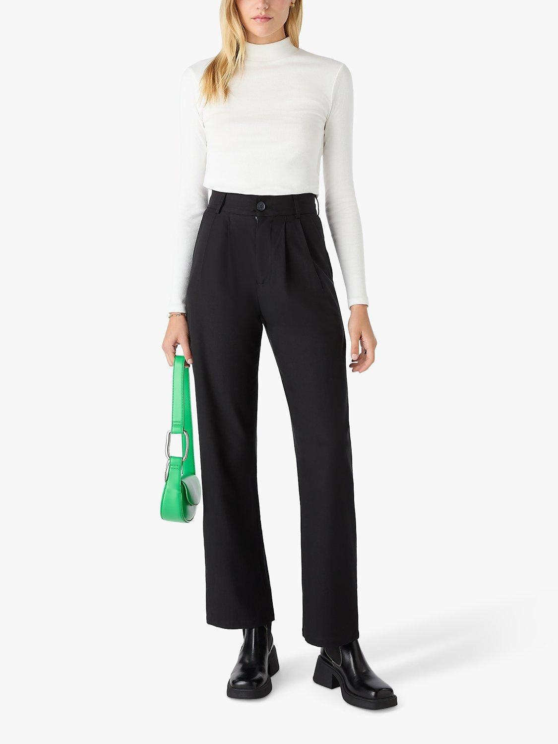 Product image 1 of 4, which shows OMNES Cinnamon Straight Leg Trousers, Black, 6