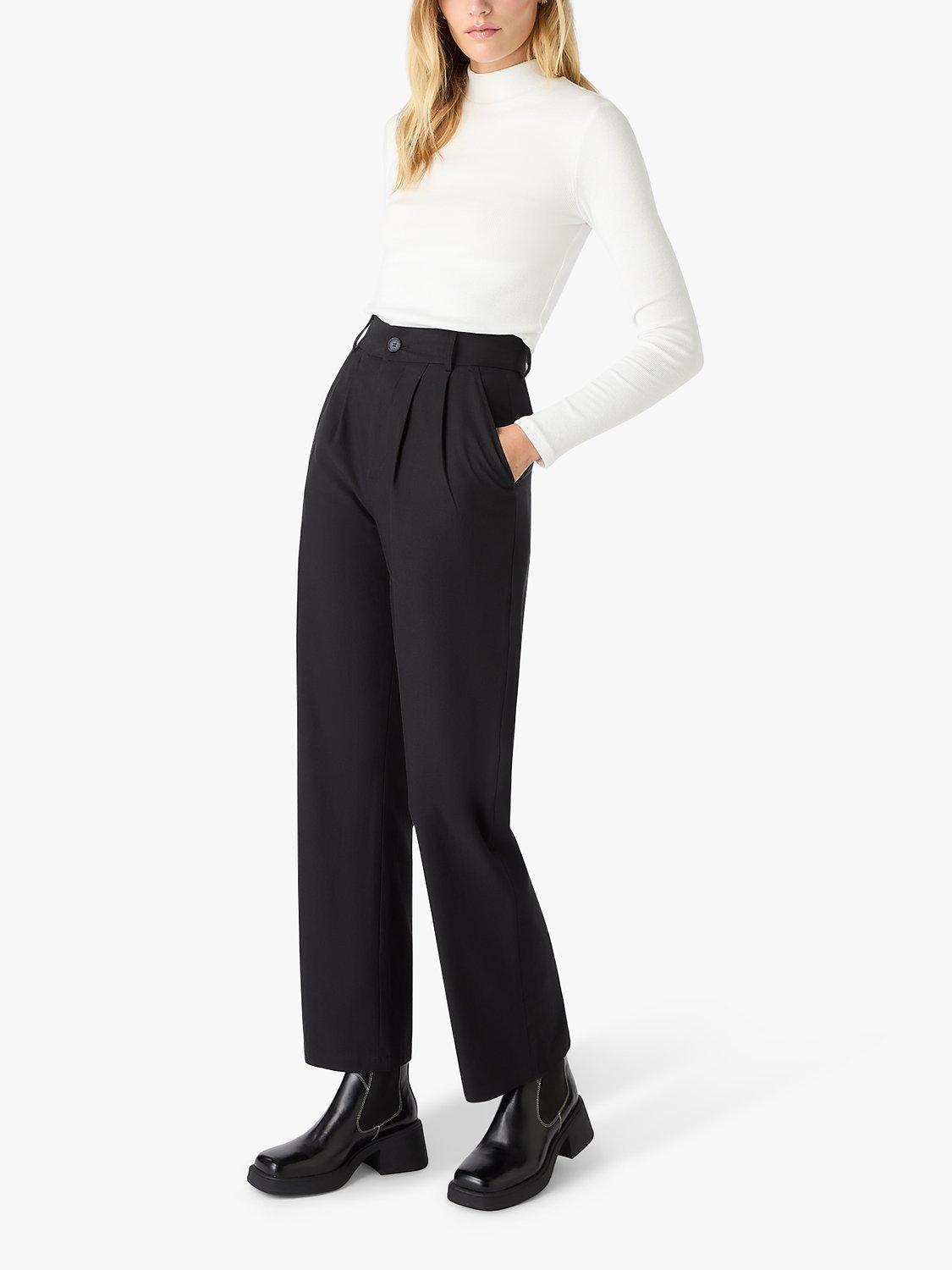 Product image 2 of 4, which shows OMNES Cinnamon Straight Leg Trousers, Black, 6