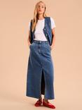 OMNES Olive Denim Midi Skirt