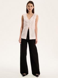 OMNES Rachael Tie Front Top, White