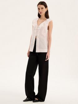 OMNES Rachael Tie Front Top - view 2, White