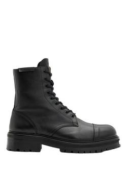 AllSaints Hank Leather Biker Boots, Black Black, Black Black