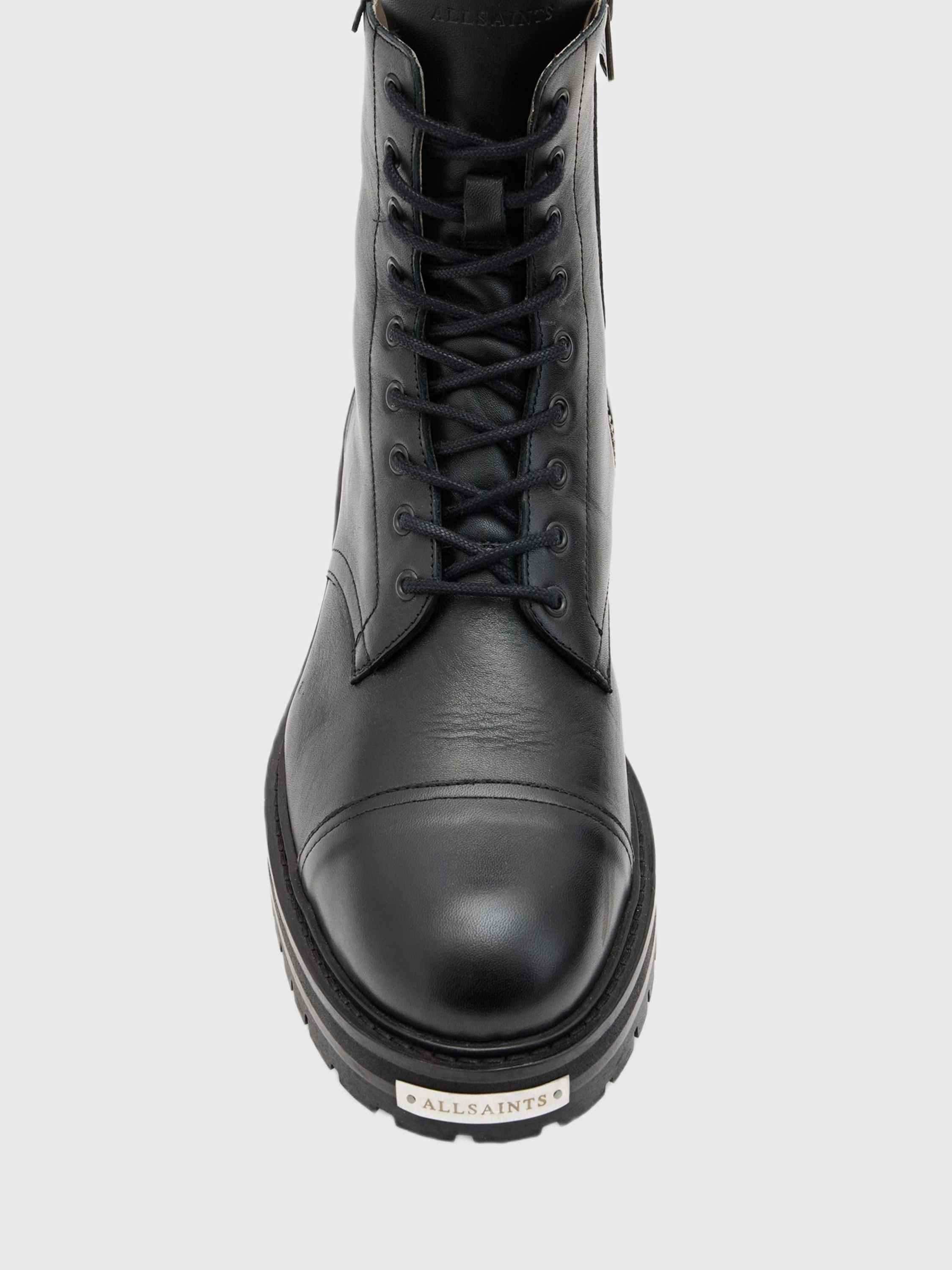 Product image 3 of 5, which shows AllSaints Hank Leather Biker Boots, Black Black, EU44