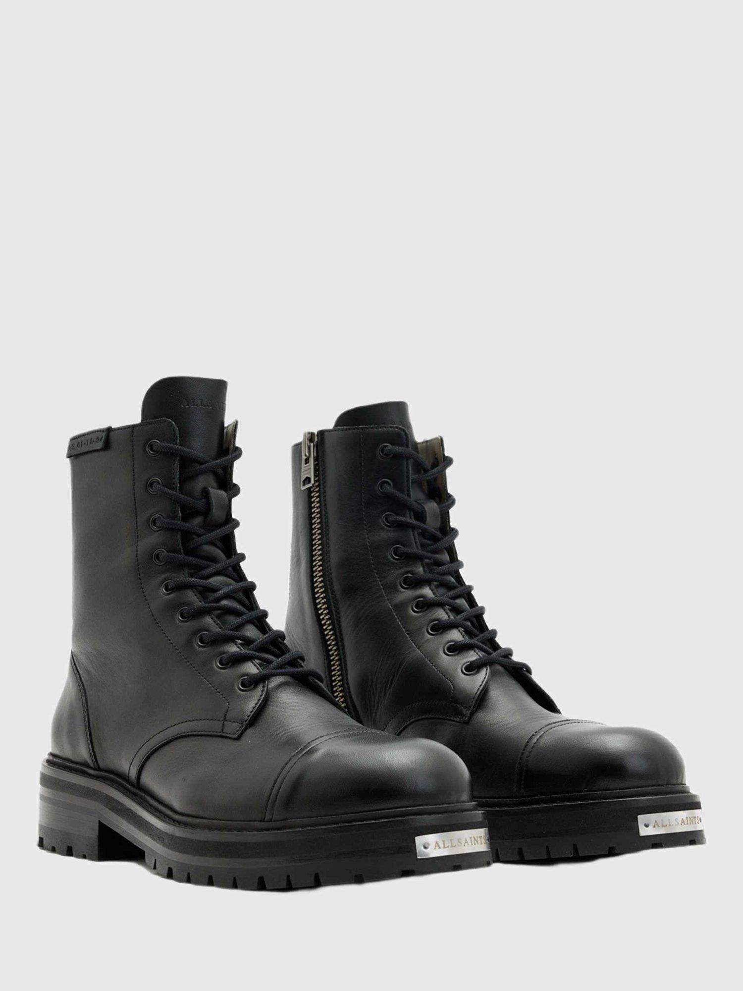 Product image 4 of 5, which shows AllSaints Hank Leather Biker Boots, Black Black, EU44