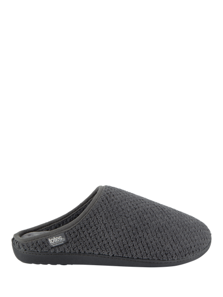 totes Isotoner Swept Back Popcorn Mule Slippers, Graphite