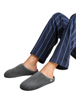 totes Isotoner Swept Back Popcorn Mule Slippers - view 2, Graphite