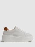 Reiss Connie Leather Chunky Trainers, White