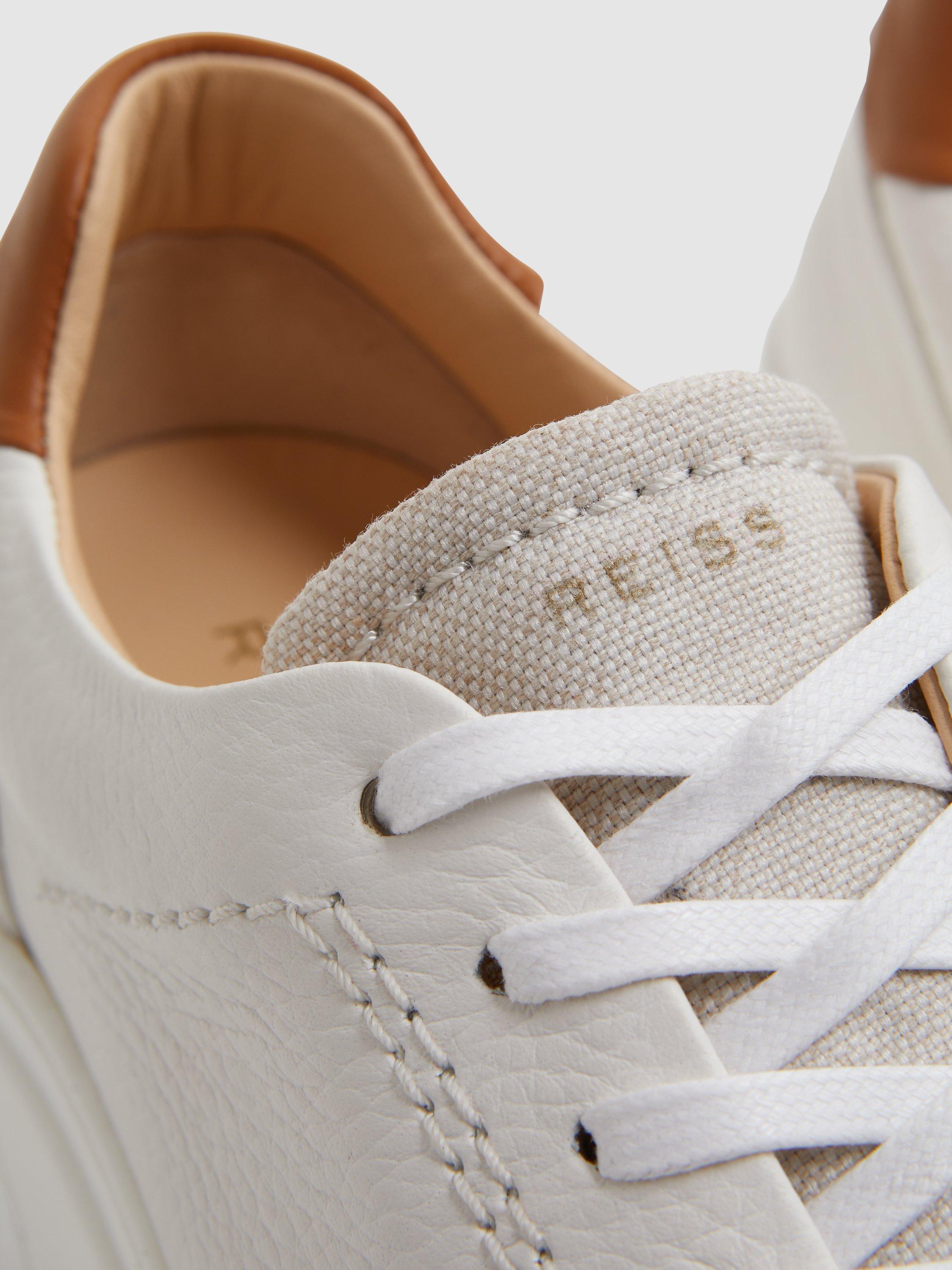 Reiss Connie Leather Chunky Trainers White