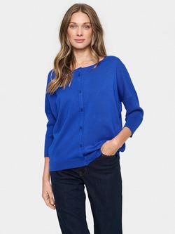 Saint Tropez Mila Round Neck Cardigan, Surf Blue, Surf Blue