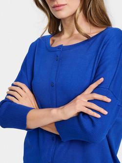 Saint Tropez Mila Round Neck Cardigan, Surf Blue - view 2, Surf Blue