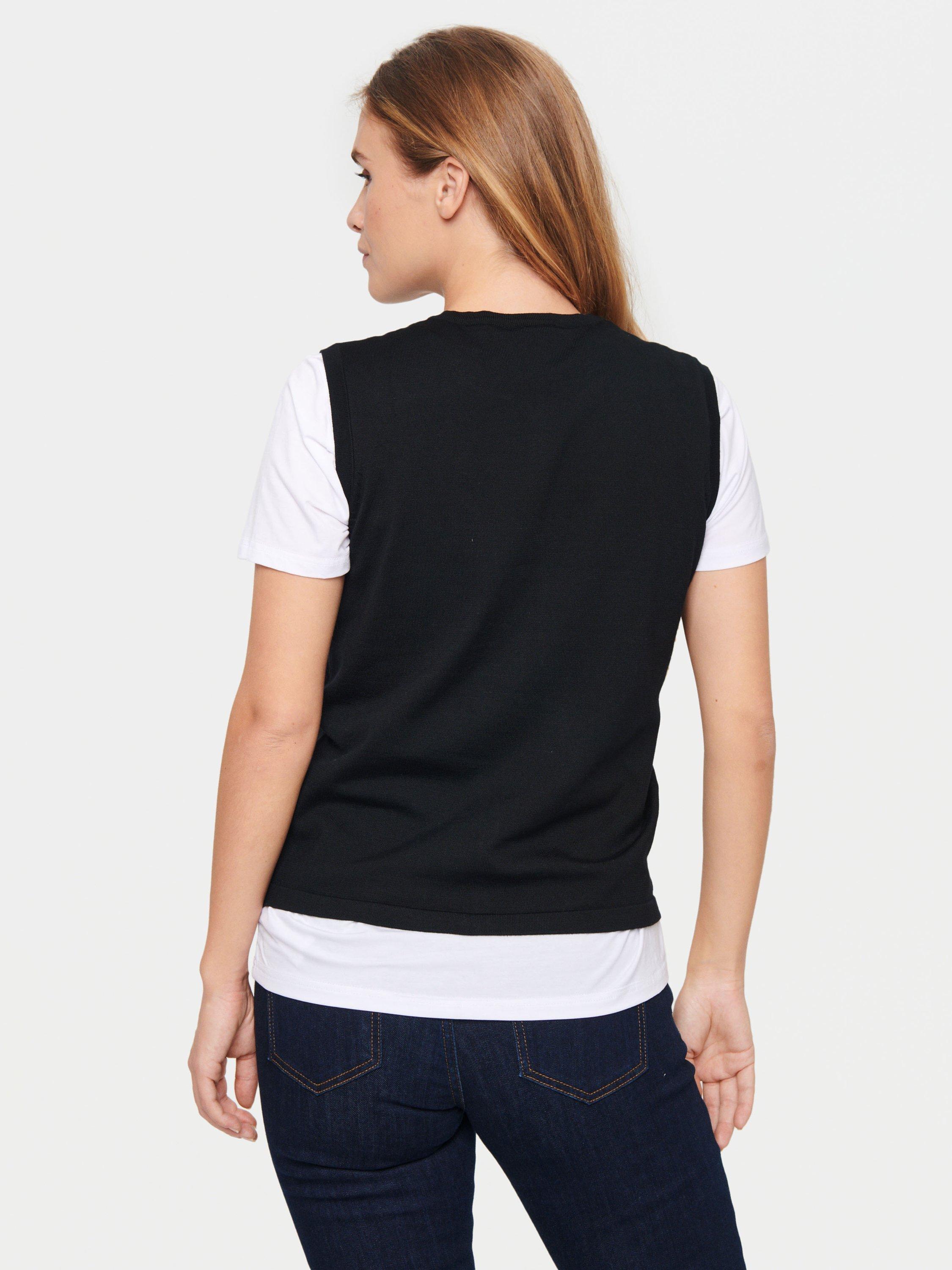 Product image 2 of 5, which shows Saint Tropez Mila Vest Cardigan, Black, S