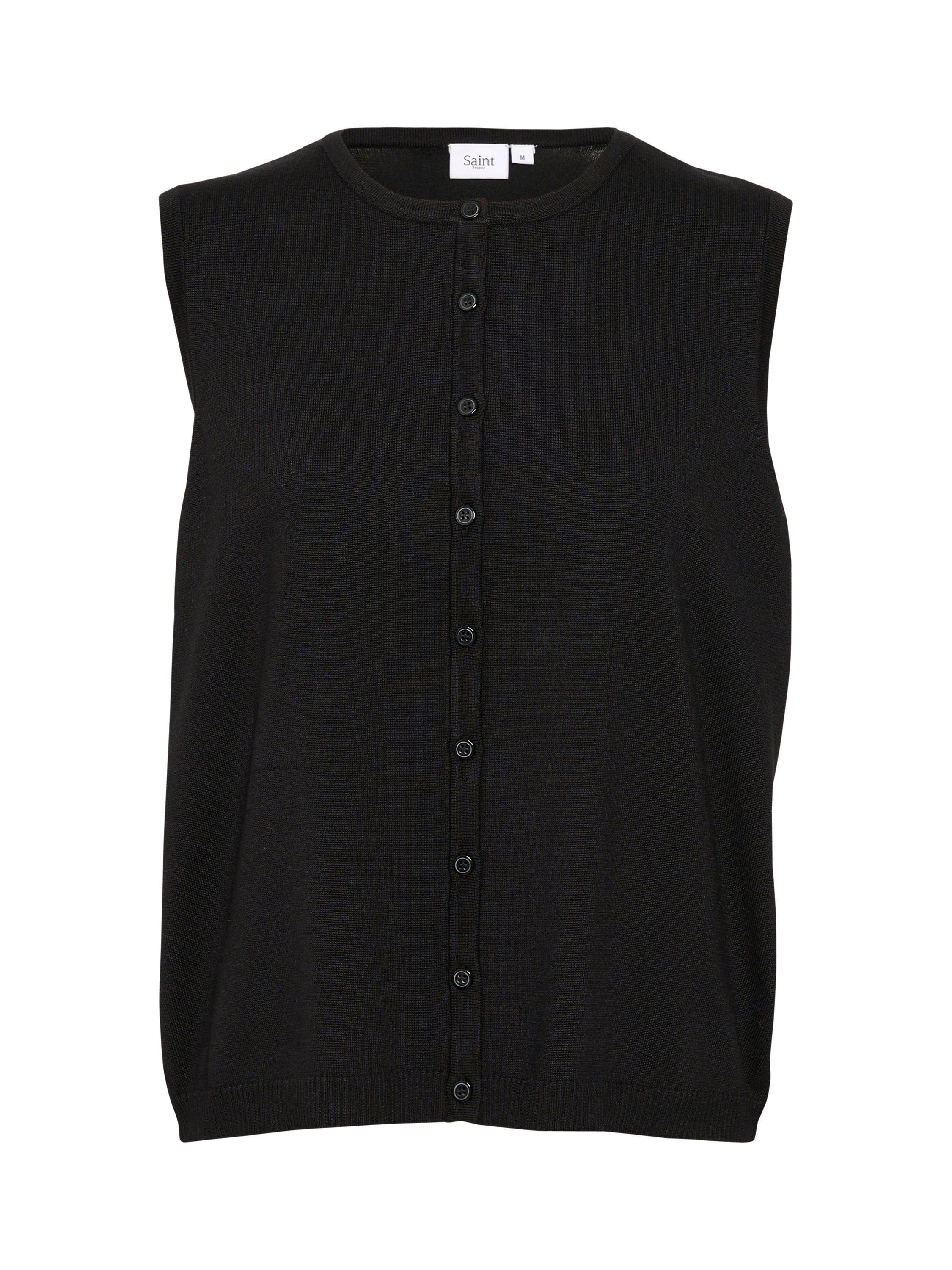 Product image 4 of 5, which shows Saint Tropez Mila Vest Cardigan, Black, S