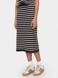 Saint Tropez Mila Stripe Knit Skirt, Black/Ivory