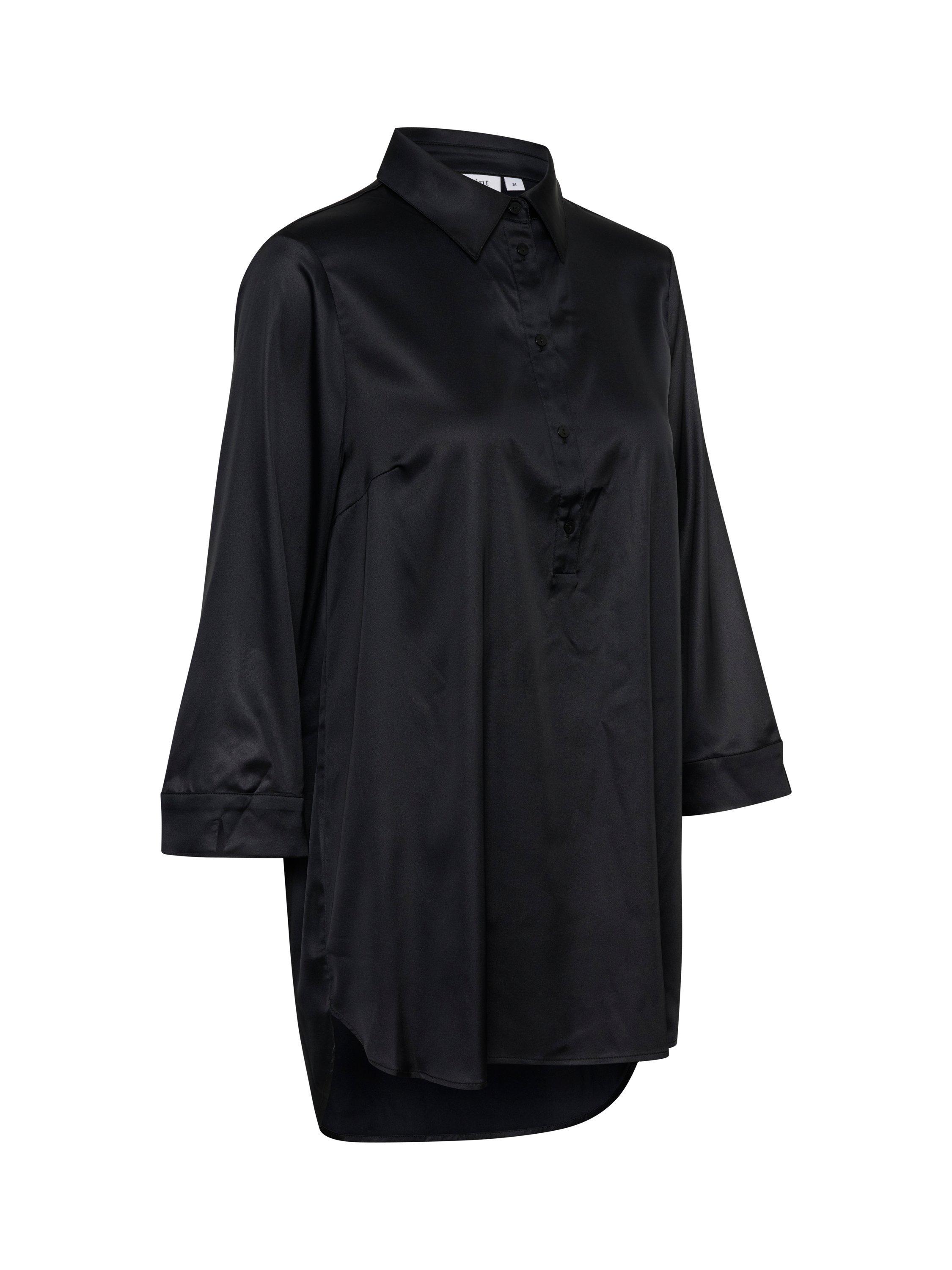 Product image 5 of 5, which shows Saint Tropez Zhor Satin Tunic, Black, XS