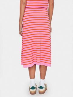 Saint Tropez Mila Stripe Knit Midi Skirt, Fuchsia Pink - view 2, Fuchsia Pink