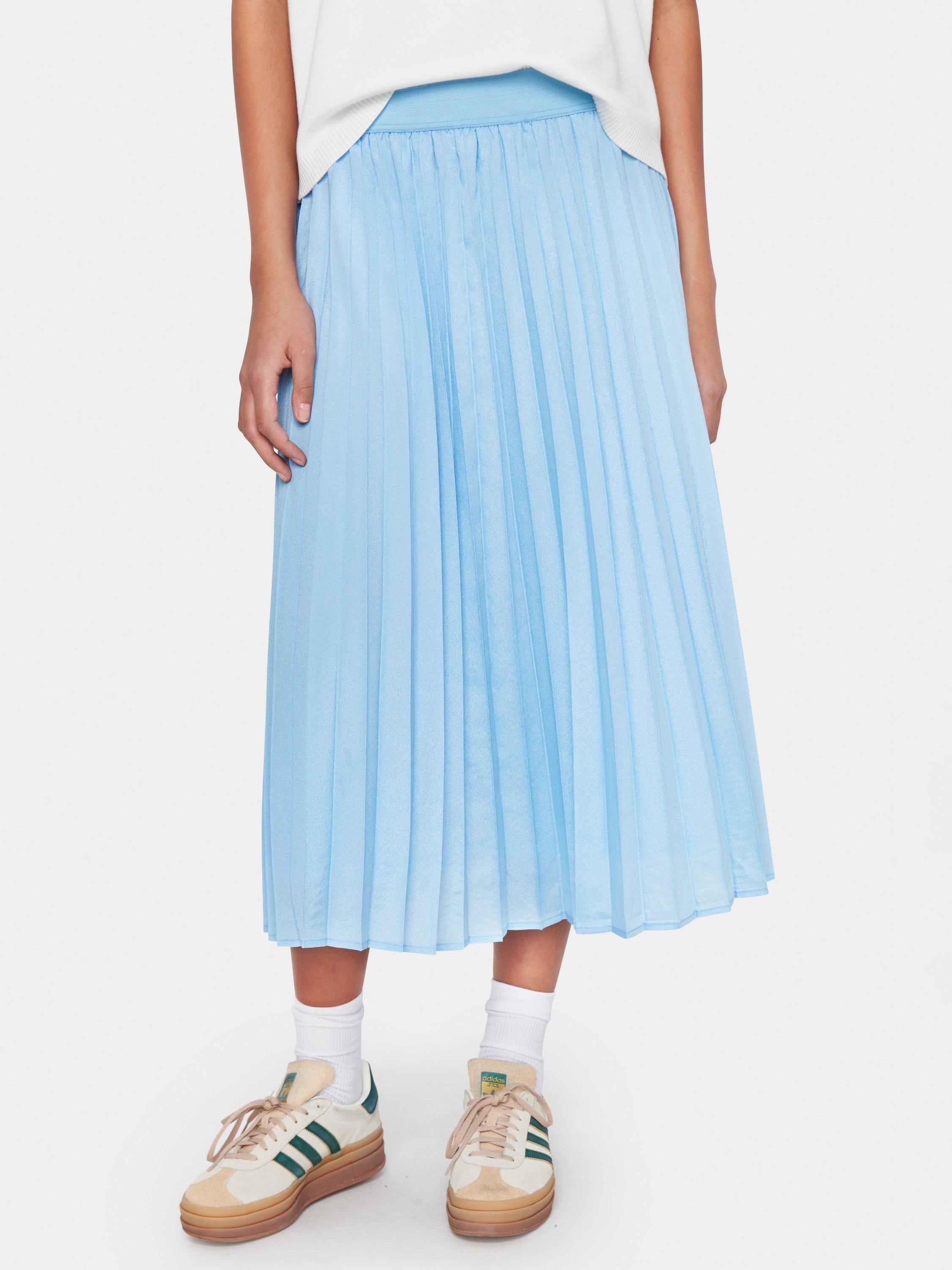 Saint Tropez Zlouise Pleated Midi Skirt, Sky Blue