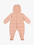 Petit Bateau Baby Floral Print Hooded Snowsuit, Pink/Multi