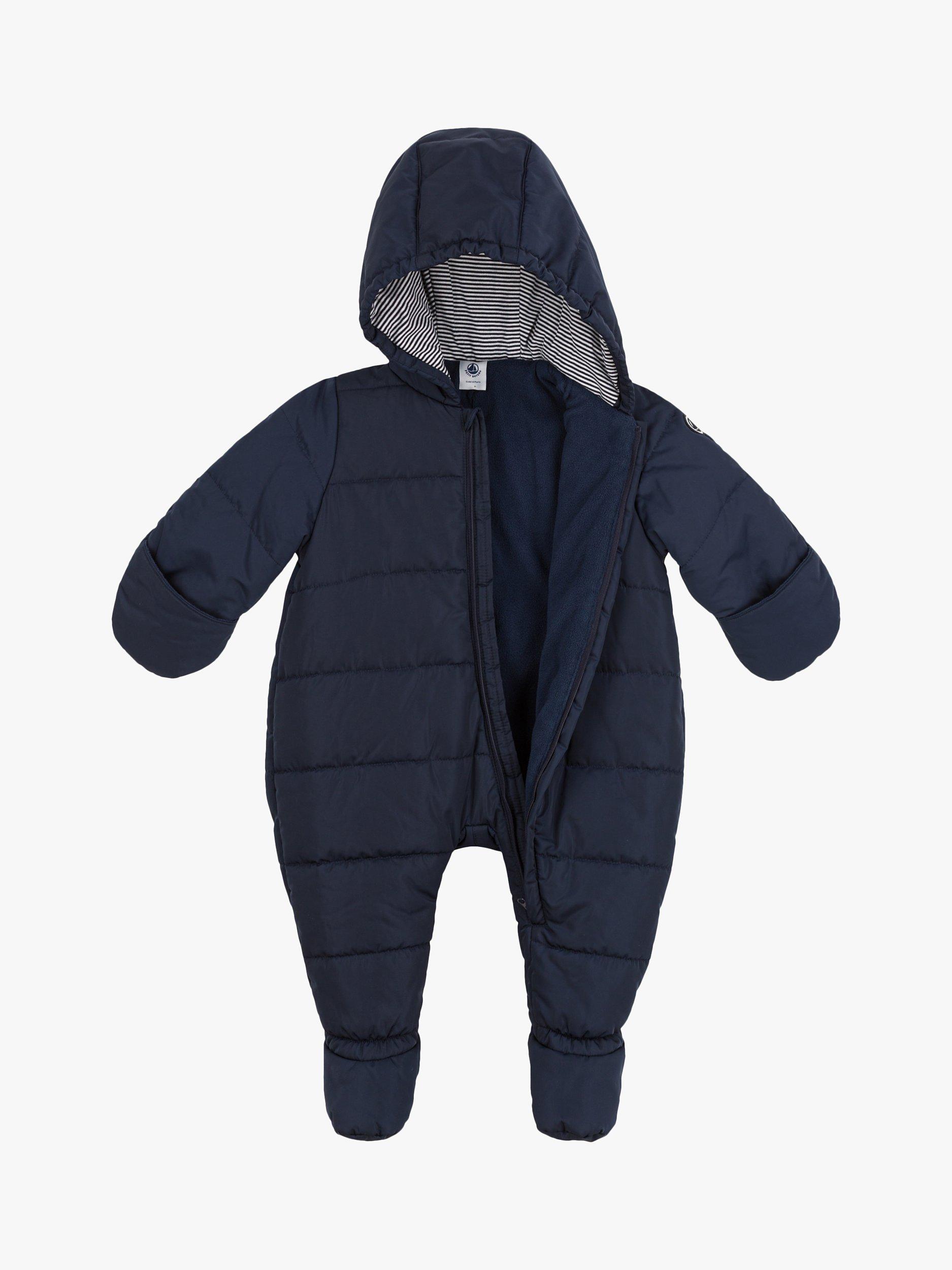 Product image 3 of 4, which shows Petit Bateau Baby Combipilote Snowsuit, Smoking Blue, 3 months