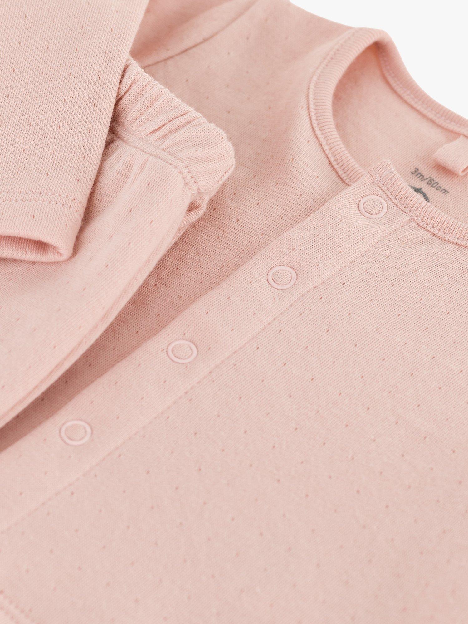 Product image 4 of 4, which shows Petit Bateau Baby Tube Knit Cotton Cardigan & Leggings Set, Saline Pink, 3 months