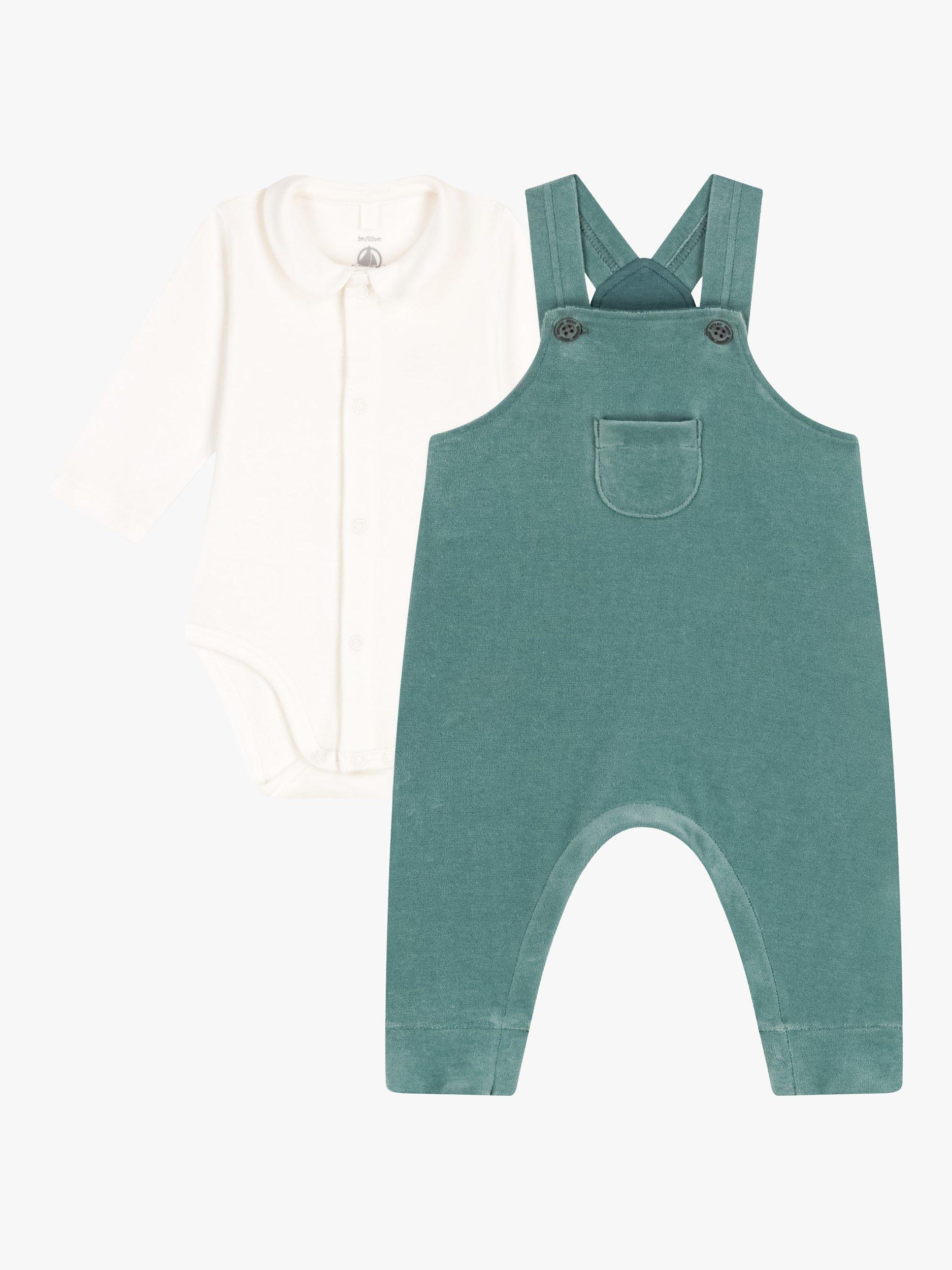Product image 3 of 3, which shows Petit Bateau Baby Dungarees Bodysuit, Brut Green, 6 months