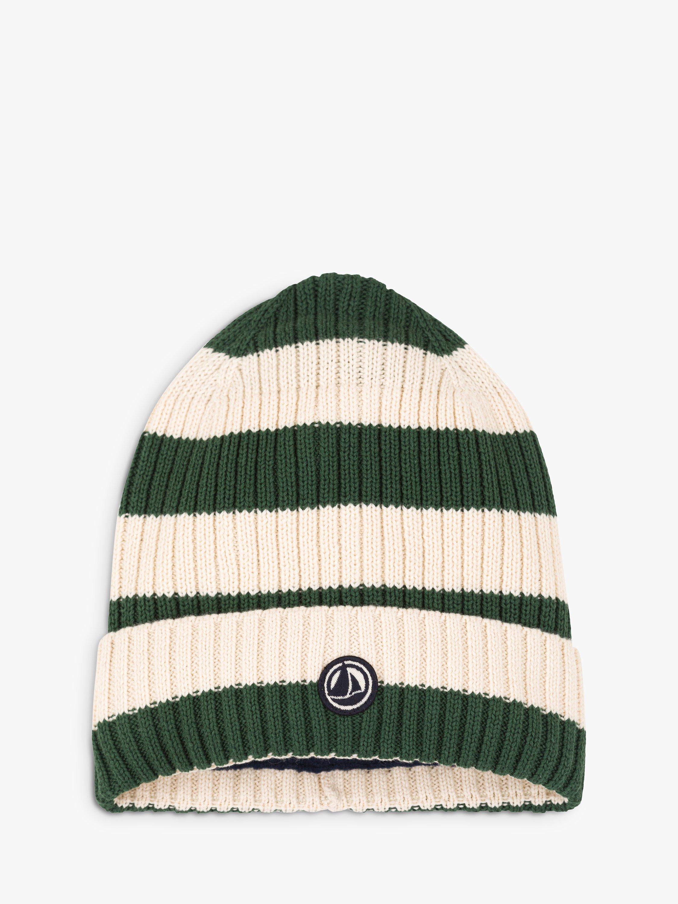 Product image 1 of 2, which shows Petit Bateau Kids' Cotton Knit Beanie Hat, Avoriaz /Avalanche, 3-4 years