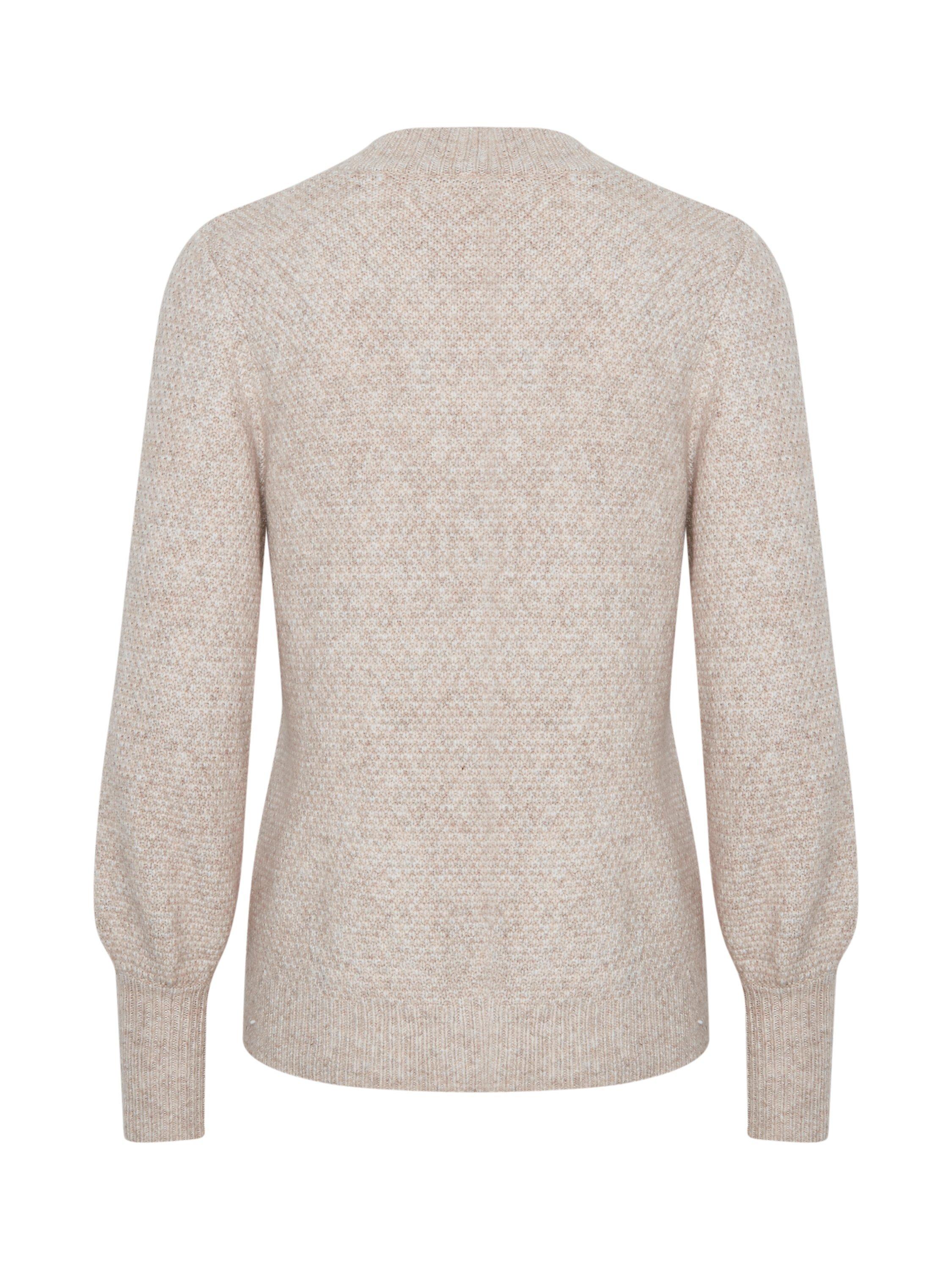 Product image 6 of 6, which shows KAFFE Merana V-Neck Jumper, Sand Melange, XS