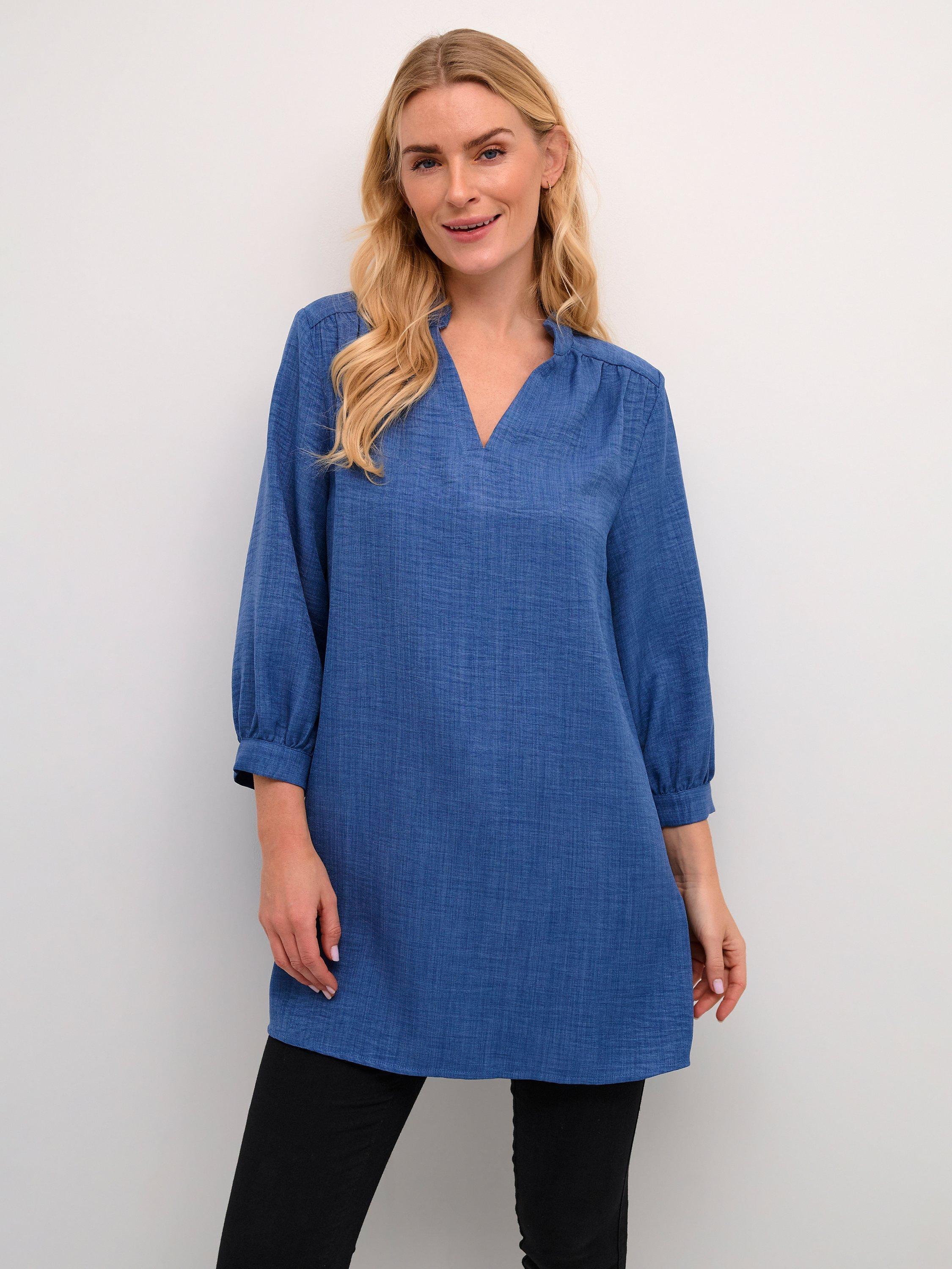 KAFFE Ellen Tunic Top, Coronet Blue