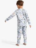 Lindex Kids' Cotton Printed Pyjama Set, Light Blue