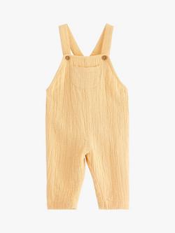 Lindex Baby Gauze Dungarees, Light Dusty Yellow, Light Dusty Yellow