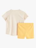 Lindex Baby Top and Shorts Set, Light Beige/Yellow