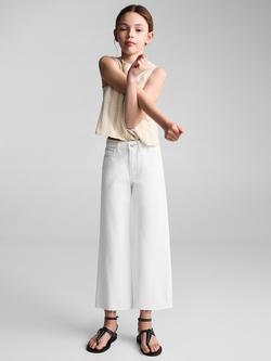 Mango Kids' Culotte Jeans - view 2, White