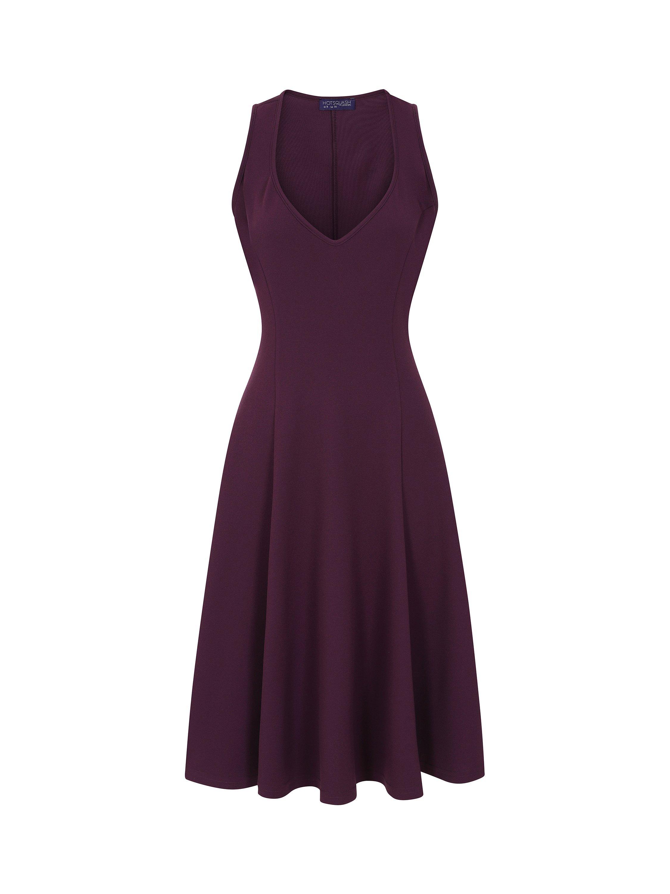 Product image 6 of 7, which shows HotSquash Petite Sleeveless A-Line Dress, Damson, 8