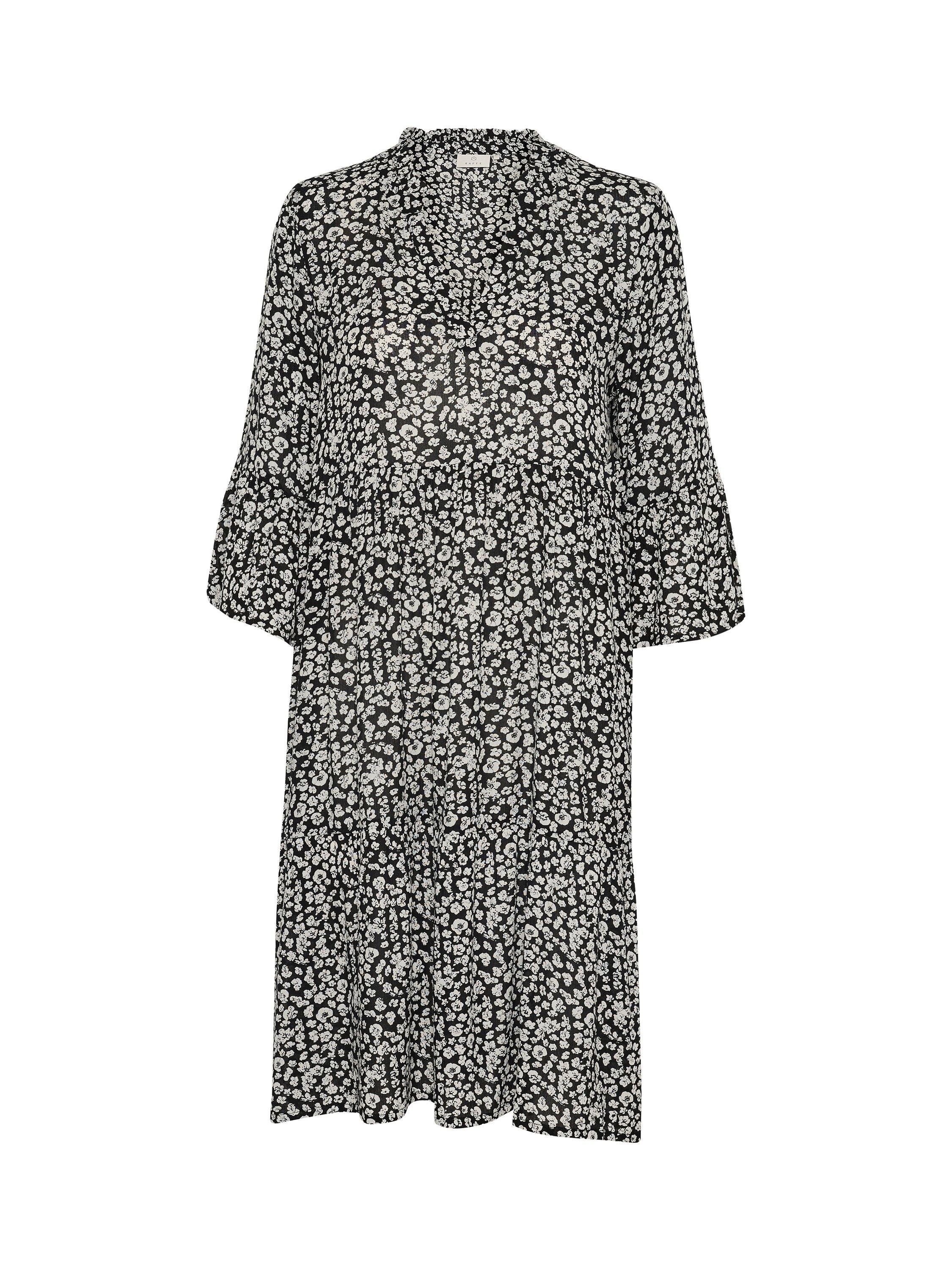 Product image 4 of 5, which shows KAFFE Hera Floral Dress, Black/Chalk, 8
