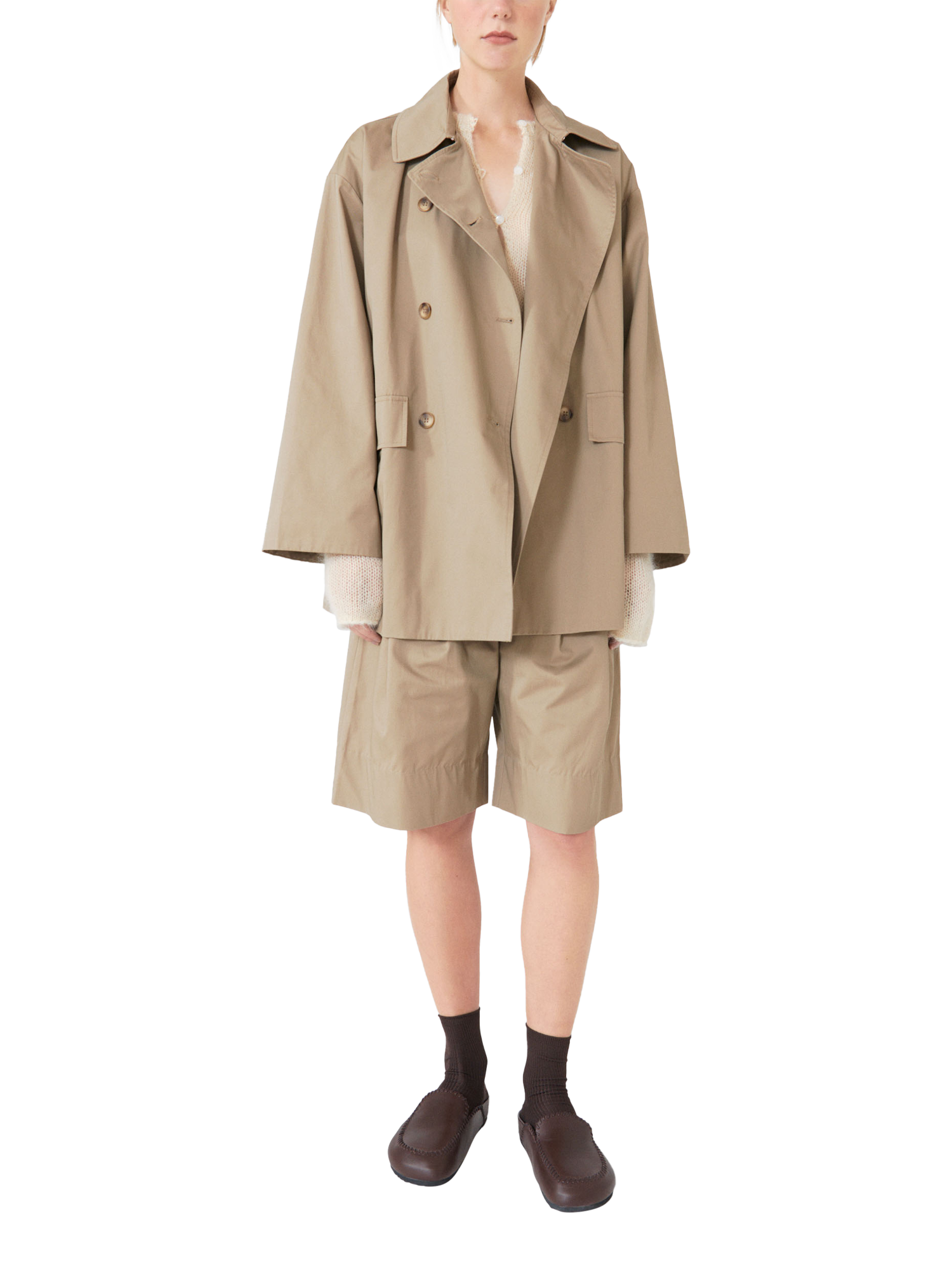 Lovechild 1979 Trine Wide Leg Shorts, Taupe