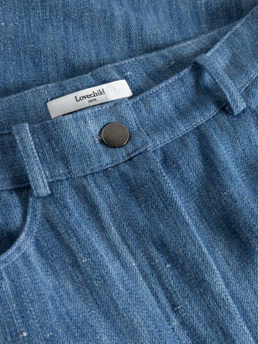 Product image 5 of 6, which shows Lovechild 1979 Harvey Wide Leg Trousers, Blue, 14